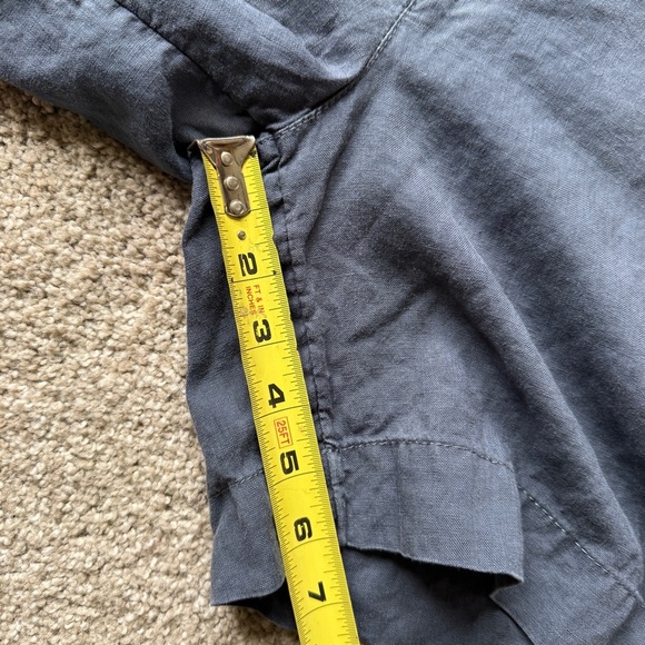 Athleta Voyager Linen Shorts Womens 10 Granite Blue Lightweight Adjustable Waist - Picture 5 of 9